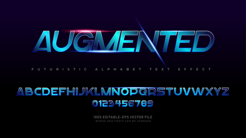Augmented text effect in vector