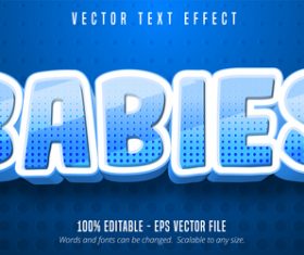 BABIES editable font effect text vector