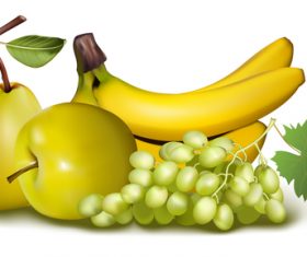 Banana pear apple vector illustration