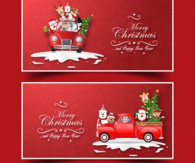 Banner christmas greeting card vector