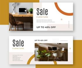 Banner furniture promotional flyer vector
