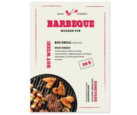 Barbecue shop promotional flyer vector