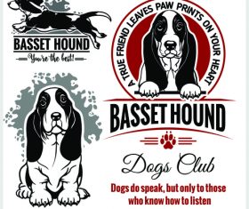 Basset hound logo vector