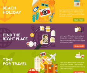 Beach holiday flat concept vector