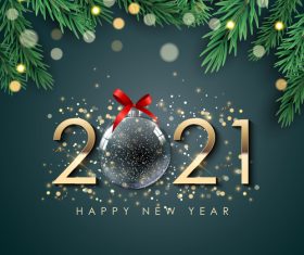 Beautiful 2021 greeting card vector