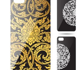 Beautiful art pattern phone cases cover vector