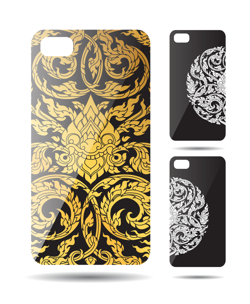 Beautiful art pattern phone cases cover vector