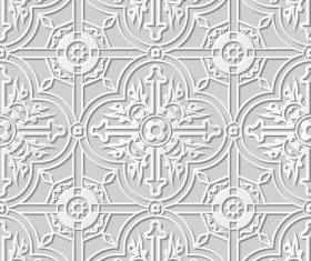 Beautiful paper cut 3D flower pattern vector