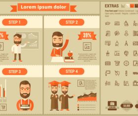 Beige background business infographic vector