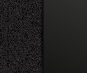Black background and pattern ornaments vector