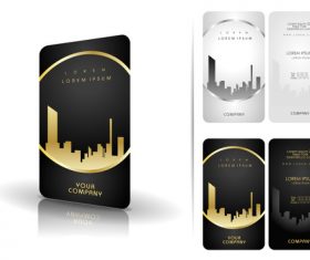 Black background golden abstract building cover vector