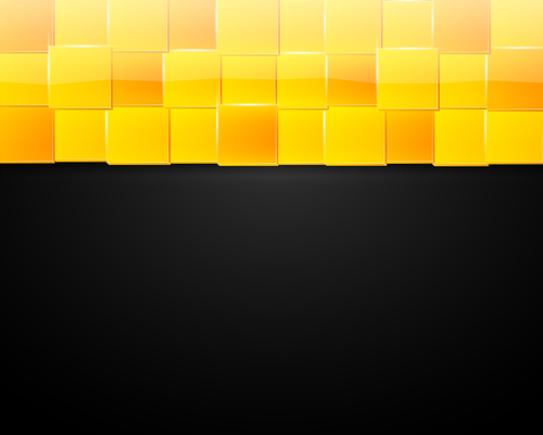 Black background yellow square vector
