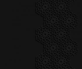 Black beautiful decorative carved pattern vector
