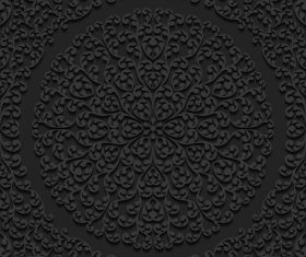 Black flower silhouette pattern vector