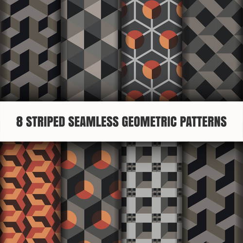 Black geometric seamless pattern vector