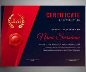 Black red certificate cover vector
