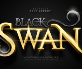 Black swan text effect in vector