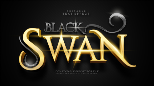 Black swan text effect in vector