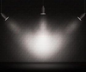 Black wall light effect vector