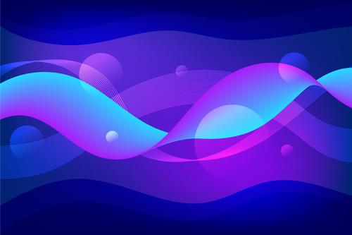 Blue and pink gradient fluid abstract background vector