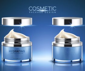 Blue cosmetic package design vector