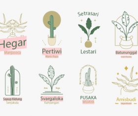Botanical badges logo vector