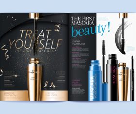 Brand mascara brochure cover vector