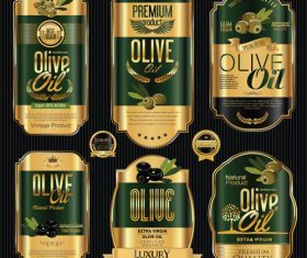 Brand olive label vector