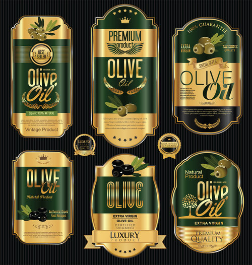 Brand olive label vector