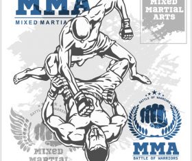 Brave game MMA fight poster vector
