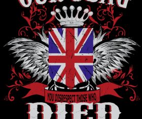 British flag t-shirt design vector