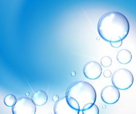Bubbles floating on the water background vector