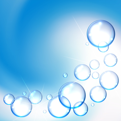 Bubbles floating on the water background vector