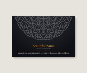 Business card template with ethnic mandala design vector