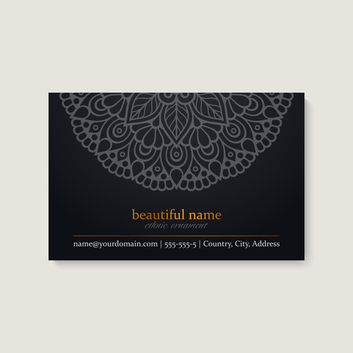 Business card template with ethnic mandala design vector
