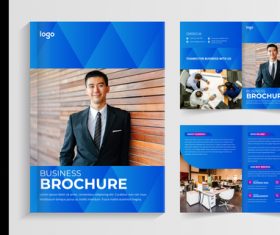 Business cooperation brochure vector