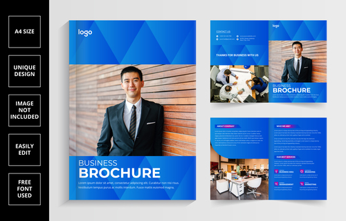 Business cooperation brochure vector