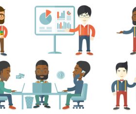 Business data analysis cartoon vector