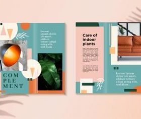 Care of indoor plants trifold brochure vector template