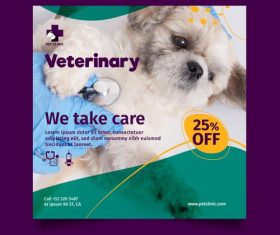 Caring for your pet flyer vector