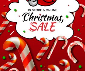 Cartoon Christmas promotion flyer vector