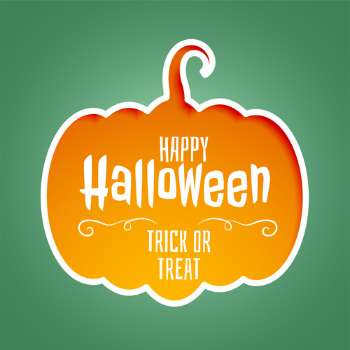 Cartoon pumpkin background halloween card vector