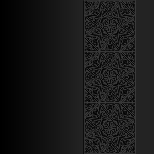 Carved Islamic black decoration pattern vector