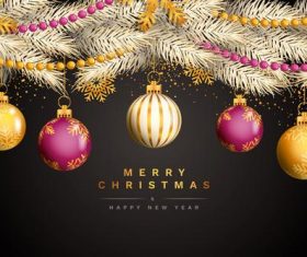 Christmas and New Year decoration card vector