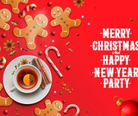 Christmas element card vector