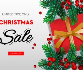 Christmas limited time sale flyer vector
