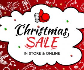 Christmas sale in store online flyer vector