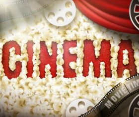 Cinema popcorn advertising vector