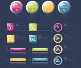 Circle and square business chart options options vector