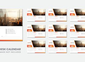 City background 2021 desk calendar vector